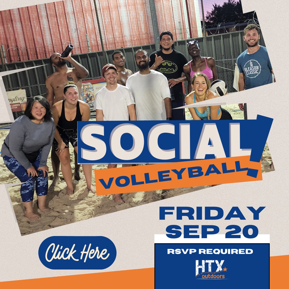 Get in the game and meet awesome people at HTXO's Volleyball Social!